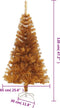 vidaXL - Kunstkerstboom - met - standaard - 120 - cm - PET - goudkleurig