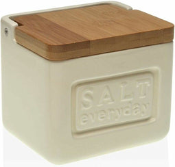 Zoutvaatje met deksel Versa Everyday Keramisch Bamboe