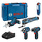 Bosch Professional 5-GEREEDSCHAPSKIT: GSR 12V15 + GOP 12V28 + DDR 12V105 + GSA 12V14 + GLI 12V300...