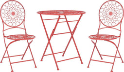 SCARIO - Bistro set - Rood - IJzer