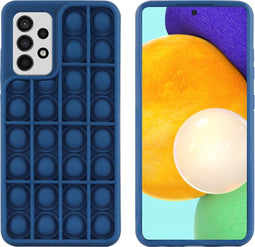 iMoshion Hoesje Geschikt voor Samsung Galaxy A52 (4G) / A52s / A52 (5G) Hoesje Siliconen - iMoshion Pop It Fidget Toy - Pop It hoesje - Donkerblauw