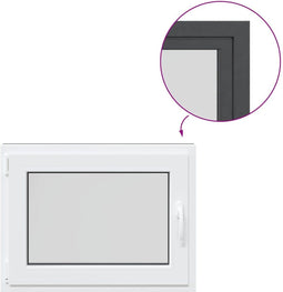 vidaXL - Kelderraam - "RISOR" - 80x60 - cm - draai-kiep - DIN - links - antraciet