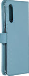 Selencia Galaxy A50 / A30s - Echt Lederen Bookcase - 3 Pashouders - Lichtblauw
