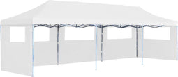 vidaXL - Partytent - pop-up - met - 5 - zijwanden - 3x9 - m - wit