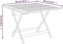 Tuintafel inklapbaar 90x90x75 cm massief acaciahout