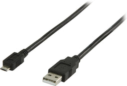 ValueLine 0.5m - USB 2.0 - Micro USB kabel voor opladen en synchroniseren - Zwart