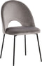 COVELO - Eetkamerstoel - Grijs - Fluweel