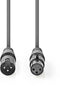 Nedis COTH15010GY50 - XLR-audiokabel - Gebalanceerd - Grijs