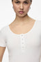Pieces PCKITTE SS TOP NOOS BC BriWhi - Katoenen top - Korte mouwen - Maat XS