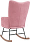 vidaXL - Schommelstoel - fluweel - roze