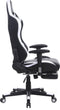Gamestoel Tornado relax bureaustoel - met voetsteun - ergonomisch verstelbaar - zwart wit