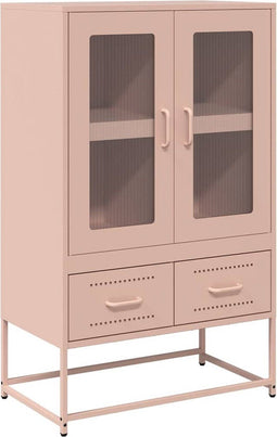 vidaXL - Hoge - kast - 68x39x111,5 - cm - staal - roze