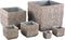 PTMD Jenah Brown Cement Pot Cross Pattern Square XL