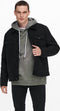 ONLY & SONS ONSLOUIS LIFE JACKET - Sherpa spijkerjas - Knoopsluiting - Zwart