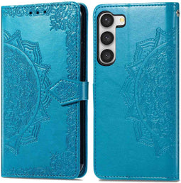 iMoshion Hoesje Geschikt voor Samsung Galaxy S23 Hoesje Met Pasjeshouder - iMoshion Mandala Bookcase - Turquoise