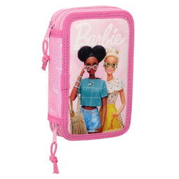 Schooletui met Accessoires Barbie Girl Roze 12.5 x 19.5 x 4 cm (28 Onderdelen)