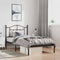vidaXL - Bedframe - met - hoofdbord - metaal - zwart - 100x190 - cm