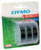 DYMO originele labeltape met reliëf | rollen van 9 mm x 3 m | Wit op zwart | Zelfklevend | Voor labelmakers voor reliëfdruk | 3 stuks