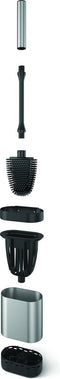 Metaltex Cleany - Toiletborstel met houder - WC Borstel - RVS - Incl. bevestigingsmateriaal voor aan de muur - 13x8x47 cm