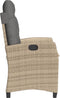 vidaXL - Tuinstoel - verstelbaar - met - kussens - poly - rattan - gemengd - beige
