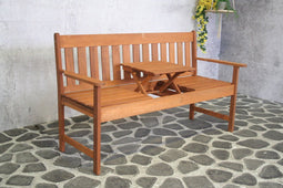 SenS-Line Vegas tuinbank met uitklapbaar tafeltje - Meranti hardhout