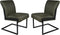 HSM Collection-Eetkamerstoel Texas S/2-55x50x85-Groen/Zwart-Leder/Metaal