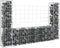 vidaXL - Schanskorf - U-vormig - met - 5 - palen - 500x20x200 - cm - ijzer
