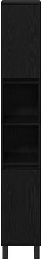 vidaXL - Badkamerkast - Zwart - Eiken - 30x30x190 - cm - Engineered - Wood