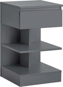 SoBuy FBT49-HG - Bijzettafel - 1 lade en 3 planken - Grijs