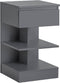 SoBuy FBT49-HG - Bijzettafel - 1 lade en 3 planken - Grijs