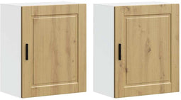 vidaXL - Keukenwandkasten - 2 - st - Porto - bewerkt - hout - artisanaal - eikenkleur