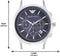 Emporio Armani AR2448 - Herenhorloge - 43 mm - Zilverkleurig met donkerblauwe wijzerplaat