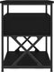 vidaXL - Nachtkastje - 40x42x55 - cm - bewerkt - hout - zwart