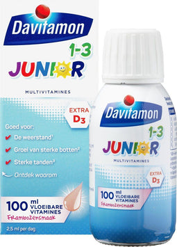 Davitamon Junior 1+ - Vloeibare Vitamines - Framboos - 100 ml
