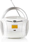 Nedis Boombox - CD-Speler - Bluetooth FM USB - 9 W - Wit