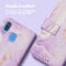 imoshion Hoesje Geschikt voor Samsung Galaxy A40 Hoesje Met Pasjeshouder - imoshion Design Bookcase smartphone - Paars / Purple Marble