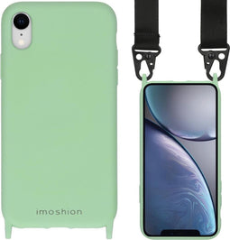 iMoshion Hoesje Geschikt voor iPhone Xr Hoesje Met Koord - iMoshion Color Backcover met koord - Nylon Strap - Groen