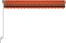 vidaXL - Luifel - handmatig - uittrekbaar - met - LED - 450x350 - cm - oranje - en - bruin
