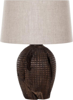 MUST Living Table lamp Craft BLACK,62xØ45 cm, linen natural shade