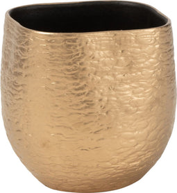 J-Line bloempot Audrey - keramiek - goud - extra small - 2 stuks - Ø 16.5 cm
