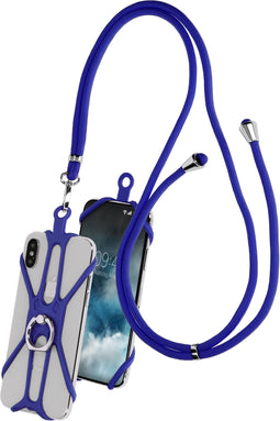 Mobiparts Universal Phonestrap - Telefoonhanger - Inclusief stand functie en selfie ring - Blauw