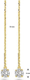 Sparkle14 Dames Oorhangers - Zirkonia - 7cm - Goud