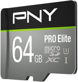 PNY PRO Elite - microSDXC - 64GB - UHS-I Class 10, UHS Class 3 - 100MB/s