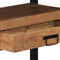 vidaXL - Eettafel - Zwart - 120x33x75 - cm - Massief - Acaciahout - en - Metaal
