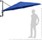 vidaXL - Wandparasol - met - metalen - paal - 300 - cm - blauw