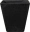 Ter Steege Bloempot/plantenpot - vierkant - gerecycled kunststof - zwart - D20 en H20 cm