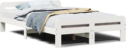 vidaXL - Bedframe - zonder - matras - massief - grenenhout - wit - 120x190 - cm