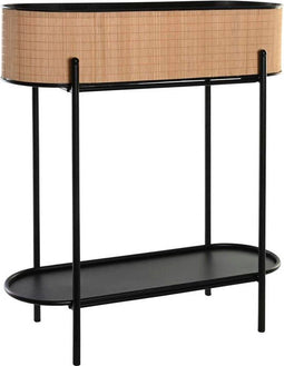 Grondlegger DKD Home Decor Natuurlijk Zwart Metaal Koloniaal Bamboe (60 x 23.5 x 69 cm)