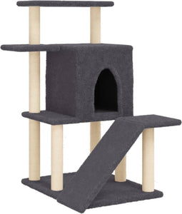 vidaXL - Kattenmeubel - met - sisal - krabpalen - 97 - cm - donkergrijs