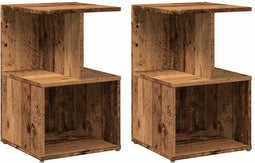 vidaXL - Nachtkastjes - 2 - st - 35x35x55 - cm - bewerkt - hout - oud - houtkleurig
